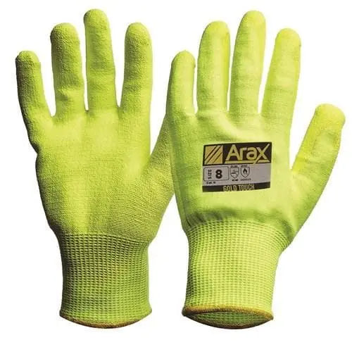 Pro Choice Arax Gold Hi Vis Gloves Yellow Pu Dip Palm Afypu - AFYPU PPE Pro Choice 7